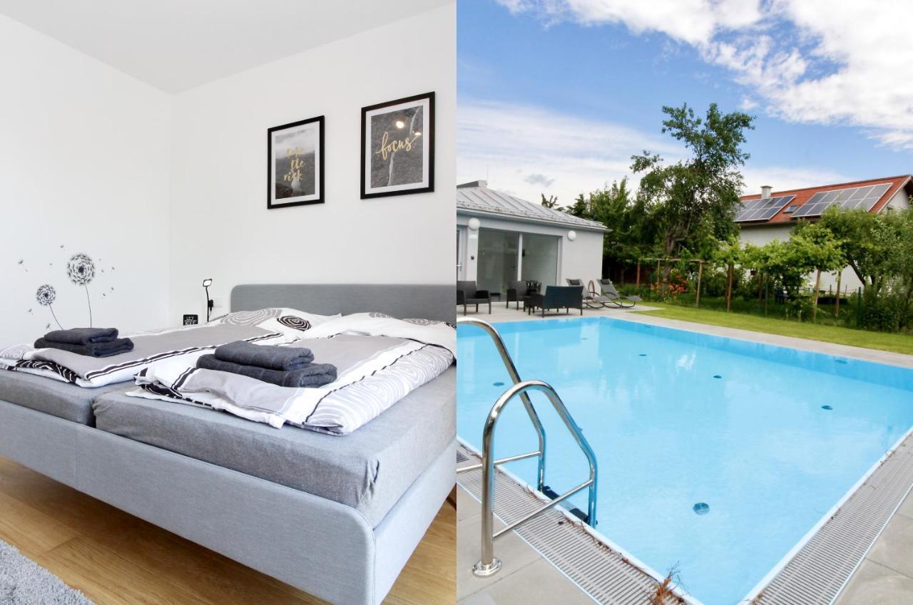 Modern Balcony Apartment With Pool Close To Lake In "Donaustadt" Відень Екстер'єр фото